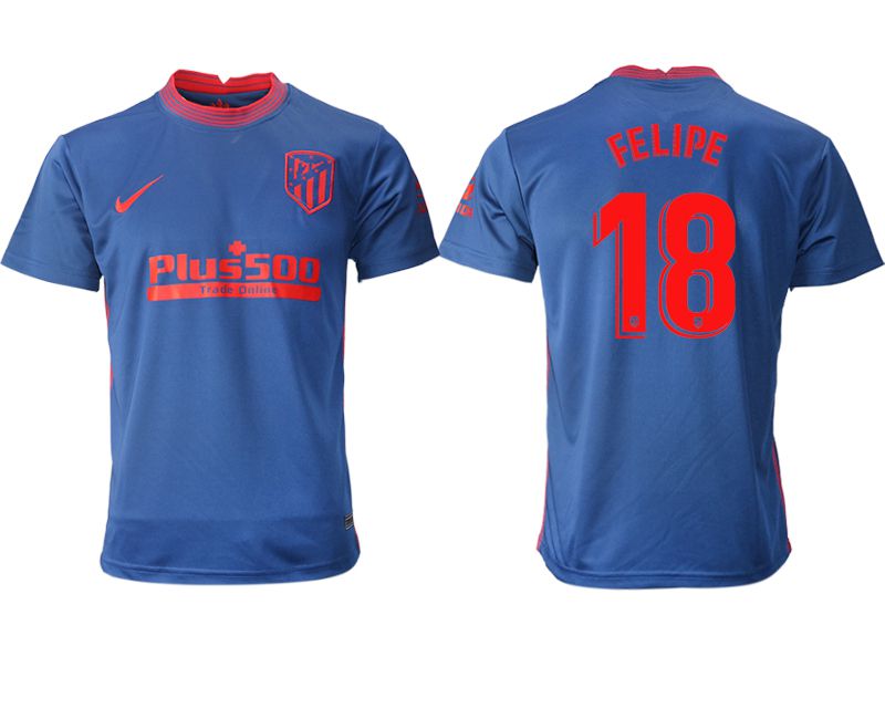 Men 2020-2021 club Atletico Madrid away aaa version #18 blue Soccer Jerseys